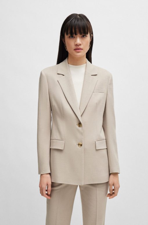 Hugo Boss Tailored Jackets-Single-breasted jacket in stretch fabric-boss store