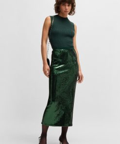 Hugo Boss Skirts-Relaxed-fit maxi skirt with sequin embellishments-boss near me 2