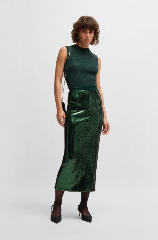 Hugo Boss Skirts-Relaxed-fit maxi skirt with sequin embellishments-boss near me - Image 2