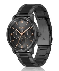 Hugo Boss Watches-Black link-bracelet watch with tonal dial-boss store near me 2