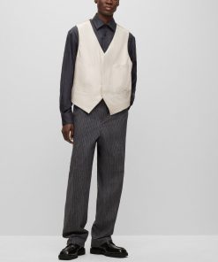 Hugo Boss-Padded cotton waistcoat with concealed closure-boss outlet 2