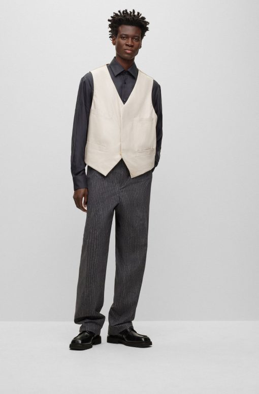 Hugo Boss-Padded cotton waistcoat with concealed closure-boss outlet - Image 2