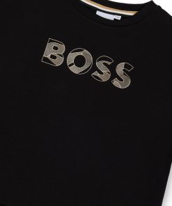 Hugo Boss-Kids’ long-sleeved dress with logo artwork-boss near me 2