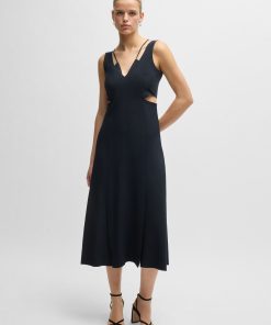 Hugo Boss Dresses-V-neck dress with cut-out details-hugo 2