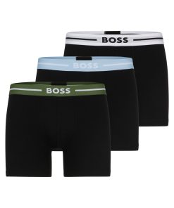 Hugo Boss Underwear-Three-pack of stretch-cotton boxer briefs with logos-hugo boss sale