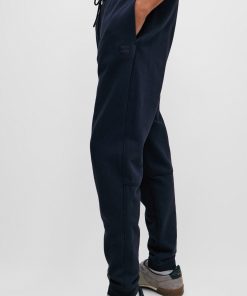 Hugo Boss Sweatshirts and Jogging Pants-Cotton-terry tracksuit bottoms with logo patch-hugo boss near me 2