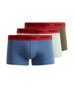 Hugo Boss Underwear-Three-pack of stretch-cotton trunks with logo waistbands-hugo by hugo boss