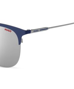 Hugo Boss Eyewear-Silver-tone sunglasses with blue details-hugo by hugo boss 2