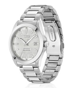 Hugo Boss Watches-Brushed-and-polished stainless-steel watch with grooved dial-boss hugo 2