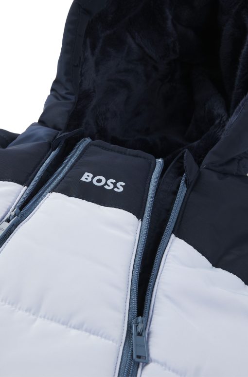 Hugo Boss-Baby snowsuit with faux-fur lining and logo details-boss hugo