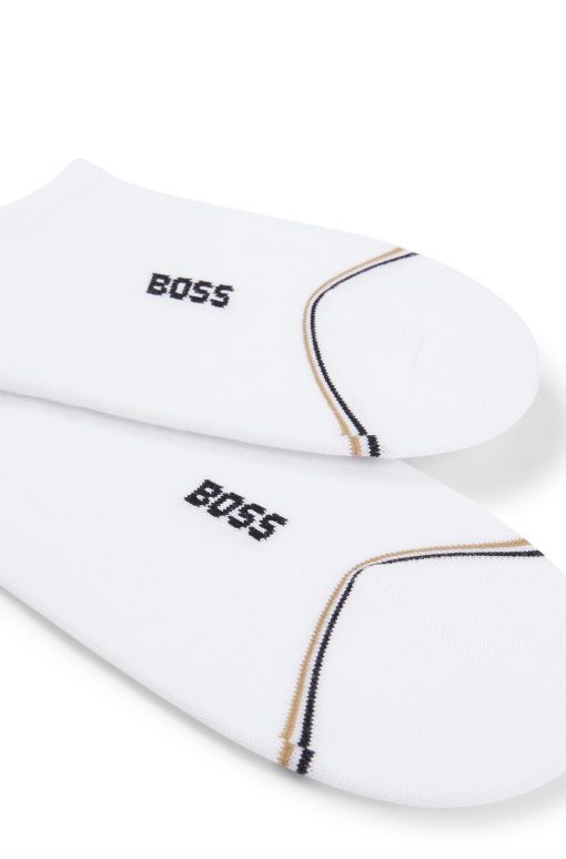 Hugo Boss Underwear, Pajamas, and Socks-Two-pack of ankle-length socks with branding-boss hugo - Image 2