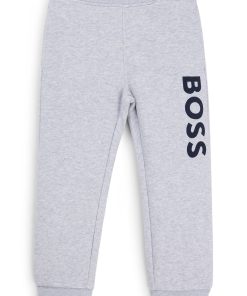 Hugo Boss-Kids’ fleece tracksuit bottoms with vertical logo print-boss near me