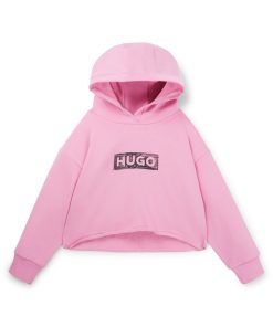 Hugo Boss-Kids’ fleece hoodie with logo artwork-hugo by hugo boss