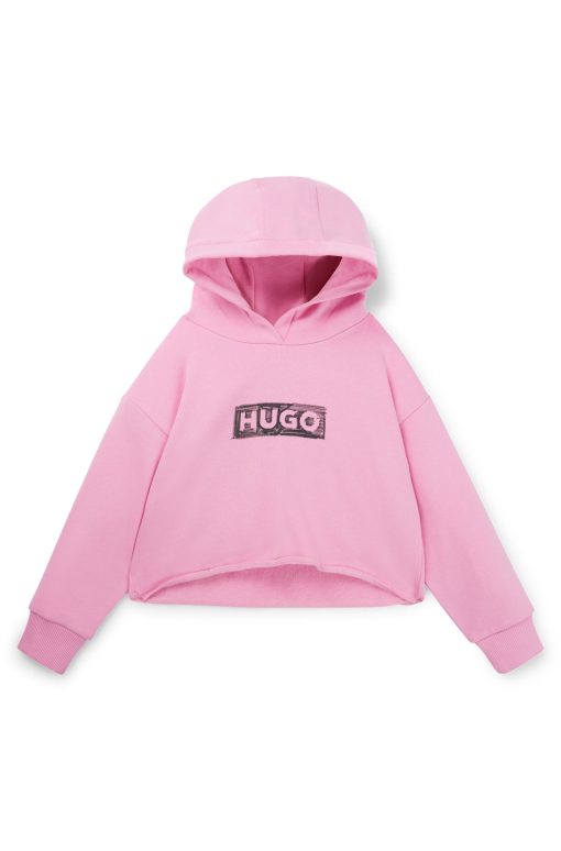 Hugo Boss-Kids' fleece hoodie with logo artwork-hugo by hugo boss