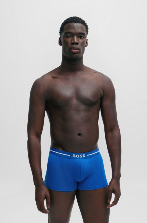 Hugo Boss Underwear-Three-pack of stretch-cotton trunks with logo waistbands-boss store - Image 2