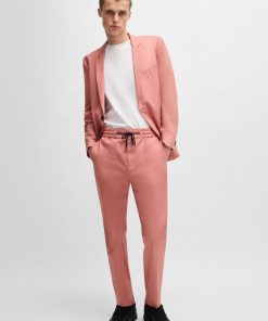 Hugo Boss-Extra-slim-fit trousers in paper-touch stretch cotton-hugo boss near me 2