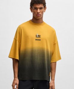 Hugo Boss T-Shirts-BOSS x NFL cotton T-shirt with gold-tone embroidery-boss outlet