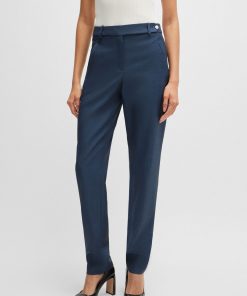 Hugo Boss Pants-Relaxed-fit trousers in denim-effect wool twill-hugo boss store