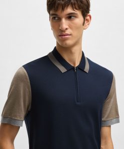 Hugo Boss Polo Shirts-Cotton-silk polo shirt with contrast details-boss outlet 2