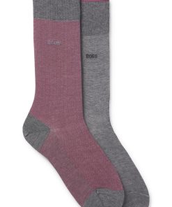 Hugo Boss Socks-Two-pack of socks in mercerized cotton-hugoboss