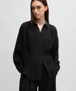 Hugo Boss Blouses-Regular-fit blouse in plissé crepe-hugo