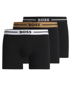 Hugo Boss Underwear-Three-pack of stretch-cotton boxer briefs with logos-hugo