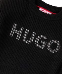 Hugo Boss-Kids’ cropped sweater with studded logo-hugo 2