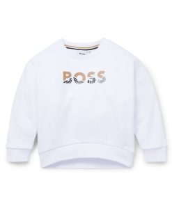 Hugo Boss-Kids’ sweatshirt in cotton with logo print-hugo boss store