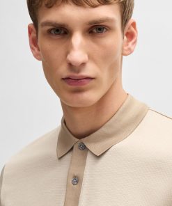 Hugo Boss Polo Shirts-Mercerized-cotton polo shirt with micro pattern-hugo boss near me 2