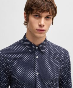 Hugo Boss-Slim-fit shirt in geometric-print performance-stretch fabric-hugoboss 2