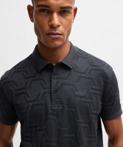 Hugo Boss Polo Shirts-Paddy relaxed-fit polo shirt in quilted mercerized cotton-hugo boss near me 2