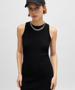 Hugo Boss Tops-Slim-fit sleeveless top with irregular ribbed structure-hugoboss