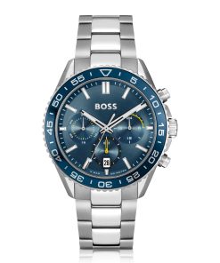 Hugo Boss Watches-Link-bracelet chronograph watch with blue dial-boss store