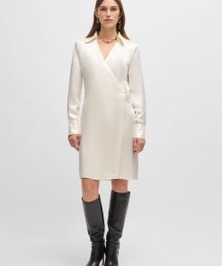 Hugo Boss Dresses-Wrap-front dress with collar-hugo boss sale 2