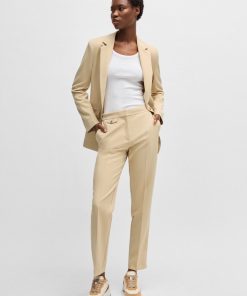 Hugo Boss Pants-Crease-front chinos in stretch satin-boss store near me 2