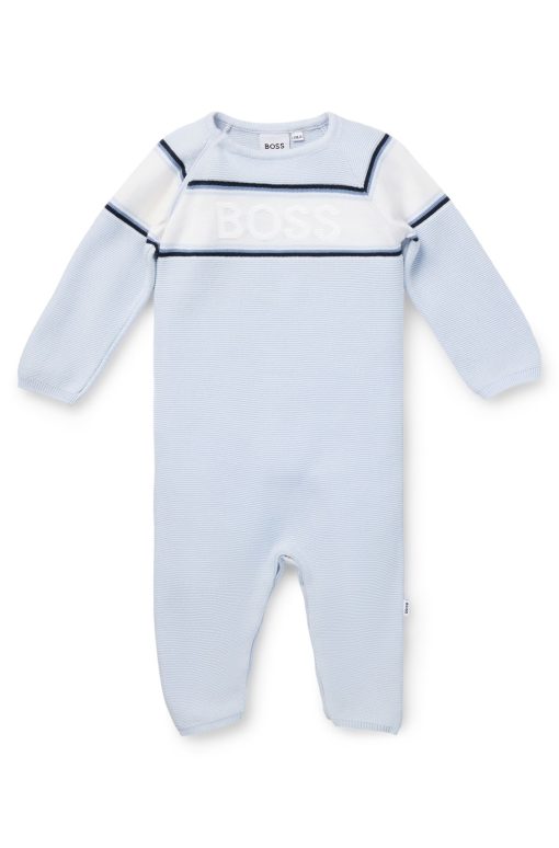 Hugo Boss-Baby all-in-one with stripes and logo-boss outlet