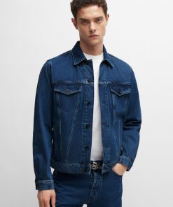 Hugo Boss-Regular-fit jacket in blue rigid denim-hugo by hugo boss