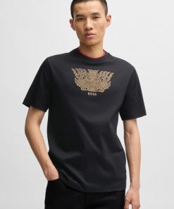 Hugo Boss T-Shirts-BOSS x Creation of the Gods T-shirt with Taotie embroidery-hugo boss store