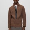 Hugo Boss Sweaters and Cardigans-Structured-silk sweater in a regular fit-hugo boss store 4