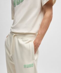 Hugo Boss Sweatshirts and Jogging Pants-Cotton-terry tracksuit bottoms with logo print-hugo boss store 2