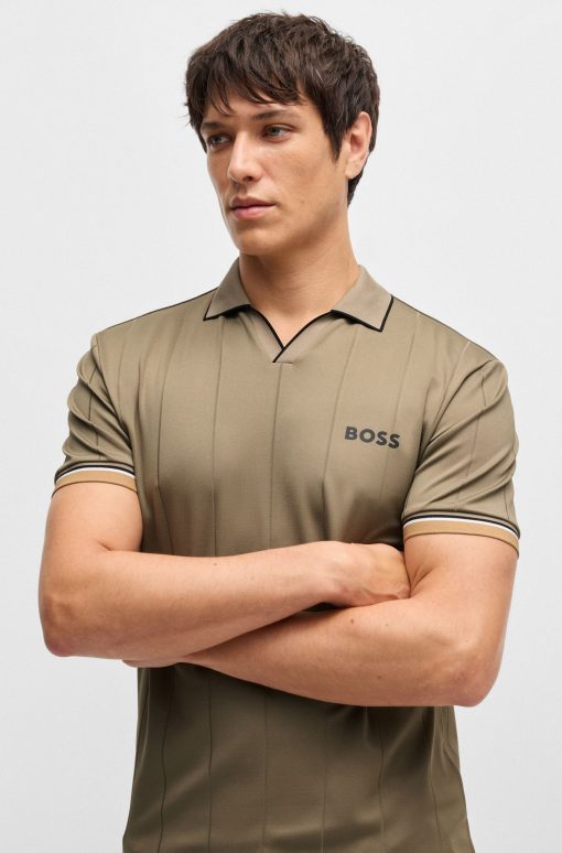 Hugo Boss Polo Shirts-BOSS x Matteo Berrettini active polo shirt with four-way stretch-hugo boss near me - Image 2