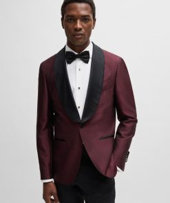 Hugo Boss Sport Coats-Slim-fit tuxedo jacket in silk and wool-boss store