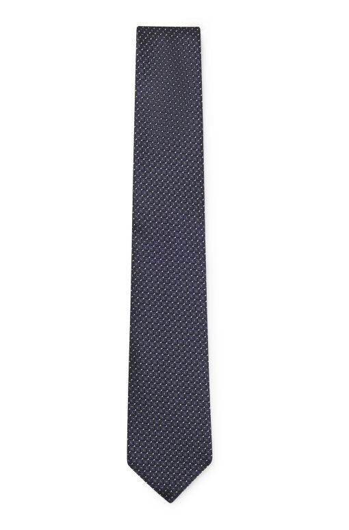 Hugo Boss Ties and Pocket Squares-Patterned tie in Italian silk jacquard-hugoboss