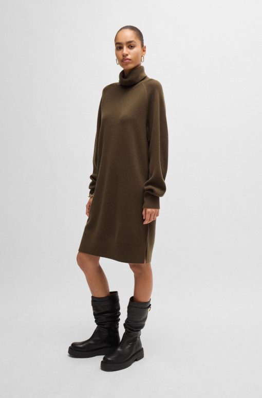 Hugo Boss Dresses-Rollneck sweater dress in wool and cashmere-hugo by hugo boss