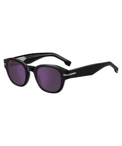 Hugo Boss Eyewear-Black-acetate sunglasses with violet lenses-hugo boss store