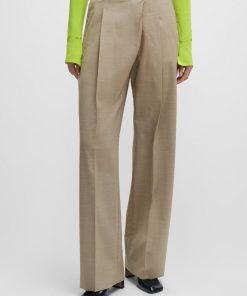 Hugo Boss Pants-Straight-fit regular-rise trousers in virgin wool-hugoboss