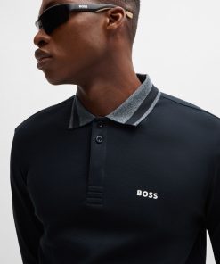 Hugo Boss Polo Shirts-Interlock-cotton polo shirt with contrast logo-hugo boss outlet 2