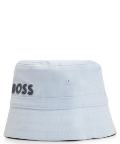 Hugo Boss-Baby bucket hat in cotton twill with logo print-hugo 2