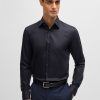 Hugo Boss-Slim-fit shirt in patterned performance fabric-hugo boss outlet 4