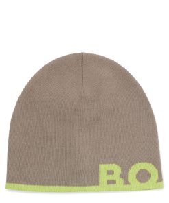 Hugo Boss-Beanie hat with logo in a wool blend-boss near me